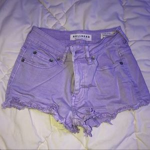 PURPLE HIGH RISE DENIM SHORTS FROM PACSUN